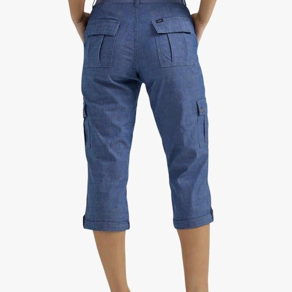 Lee Womens Blue Cargo Capri Pants Size 4 - Picture 2 of 9
